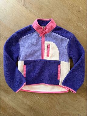 Xersion Girls Colorblock Cozy Fleece Pullover Jacket XS 6/6X